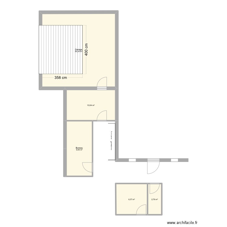 Maison B. Plan de 5 pièces et 65 m2