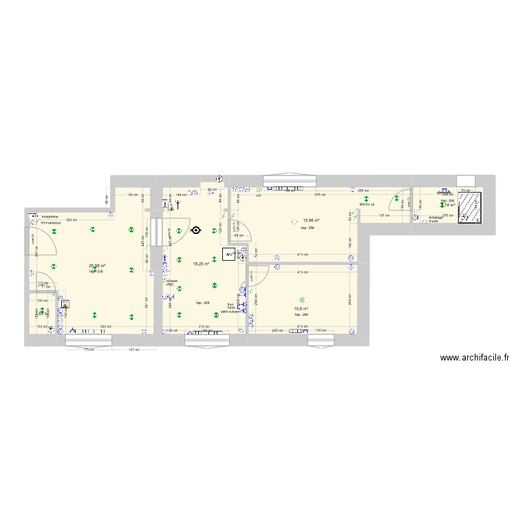 sso electrique 5. Plan de 6 pièces et 69 m2