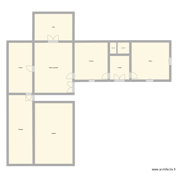 Bazugues. Plan de 10 pièces et 197 m2