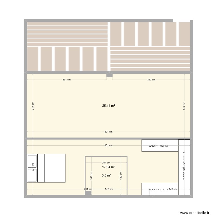 appart AWB BRUT (grand). Plan de 1 pièce et 48 m2