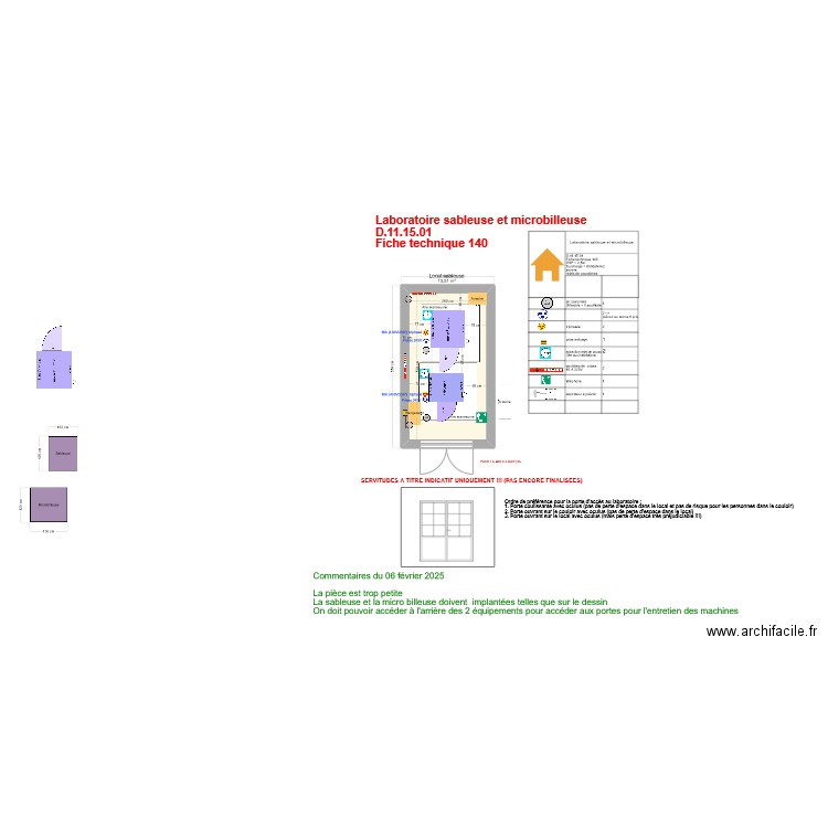 Fiche140- labos sableuse microbilleuse v6 fevrier 2025. Plan de 1 pièce et 14 m2