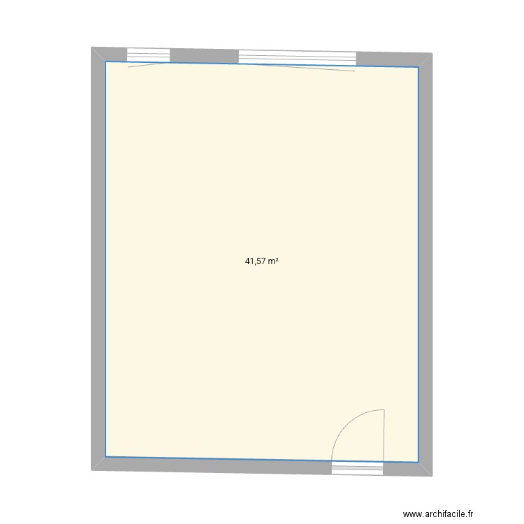 inamovible. Plan de 1 pièce et 42 m2