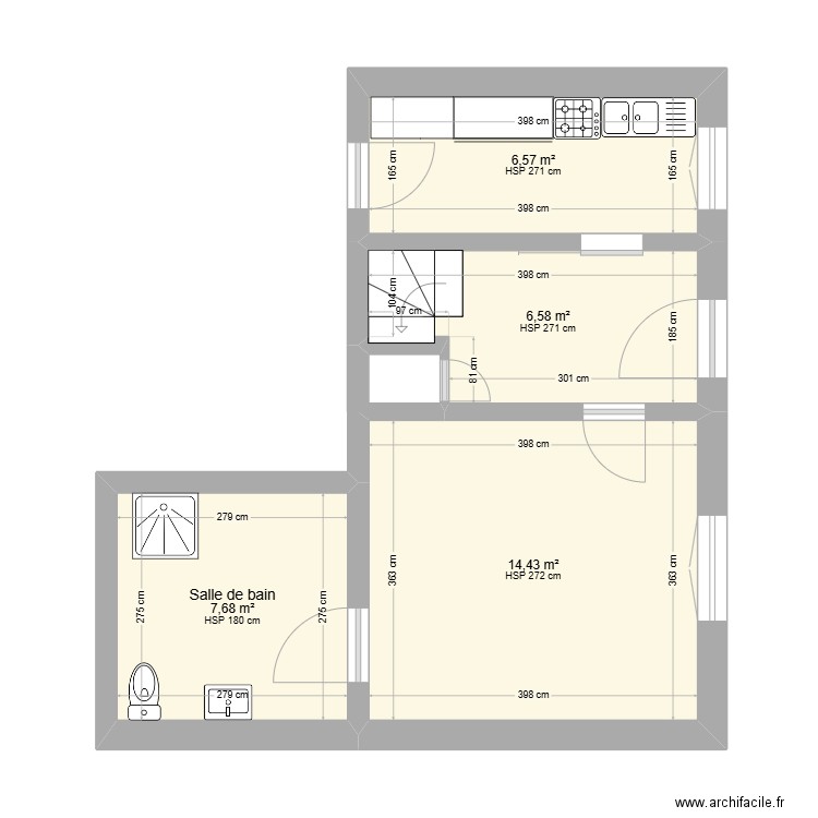 11 Av Kruger. Plan de 4 pièces et 35 m2