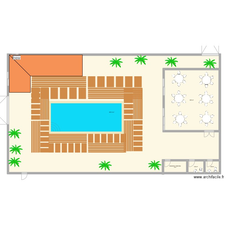 PISCINE WAGADU 2. Plan de 5 pièces et 554 m2