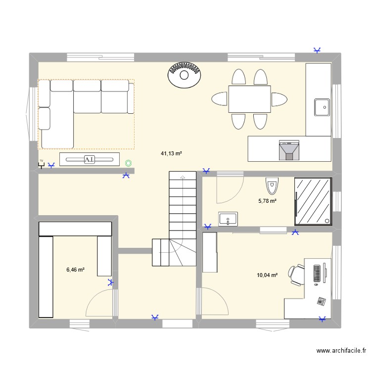 Ovronnaz 1. Plan de 4 pièces et 63 m2