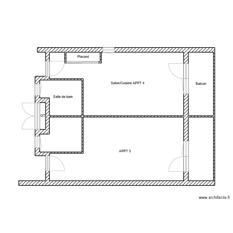 2501030 Résidence Frédéric Bazille II. Plan de 8 pièces et 58 m2