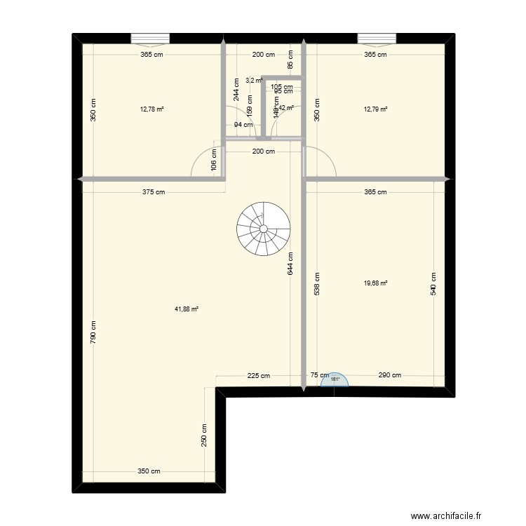 creer. Plan de 6 pièces et 92 m2