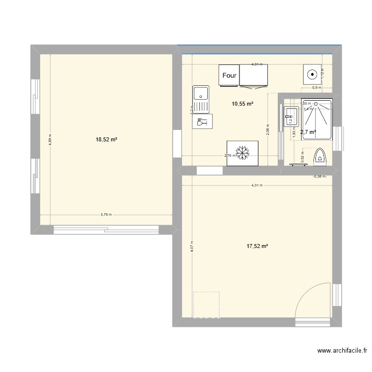 BERGERIE FILI. Plan de 4 pièces et 49 m2