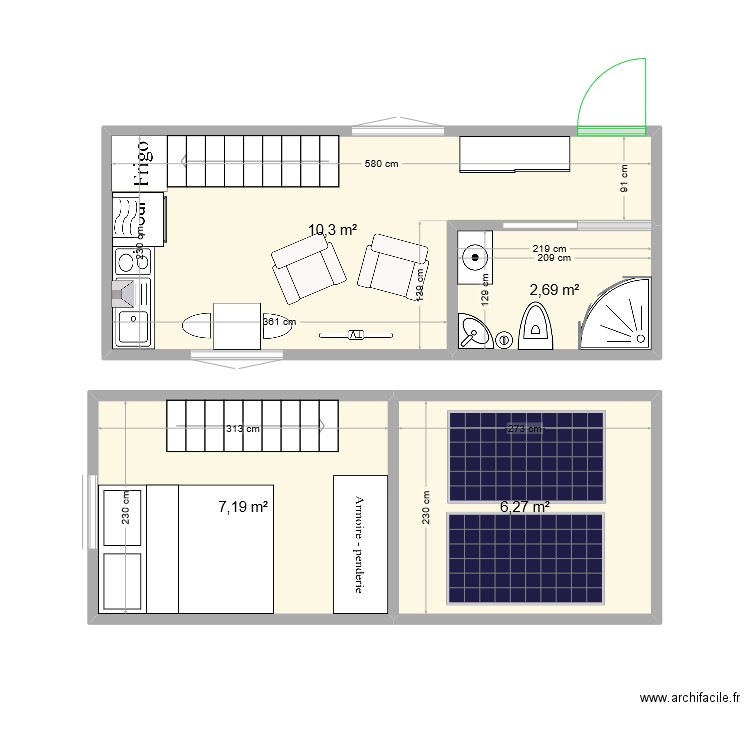 Tiny House callo. Plan de 4 pièces et 26 m2