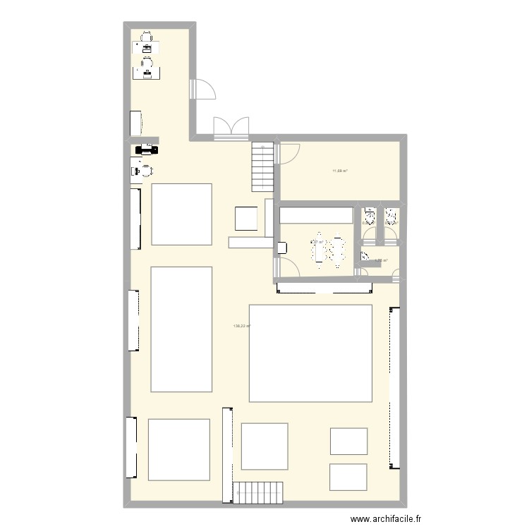 DN . Plan de 6 pièces et 162 m2