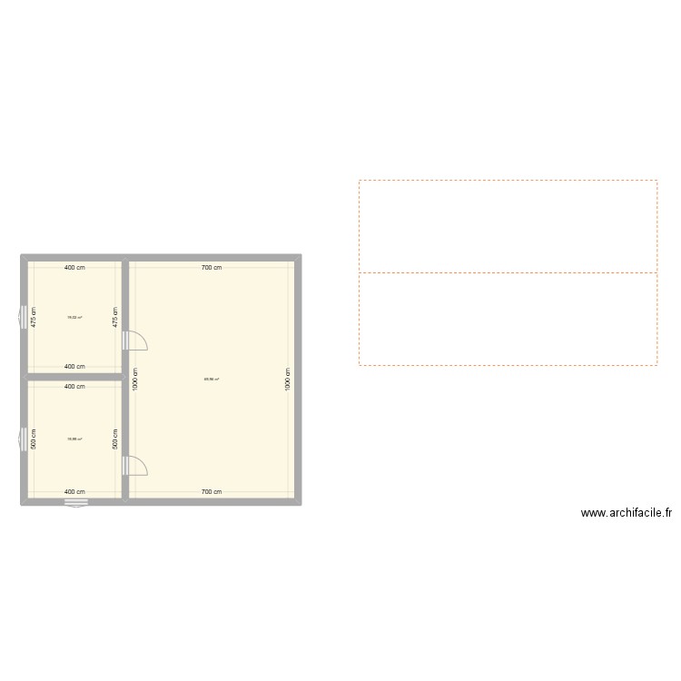 garage. Plan de 3 pièces et 109 m2