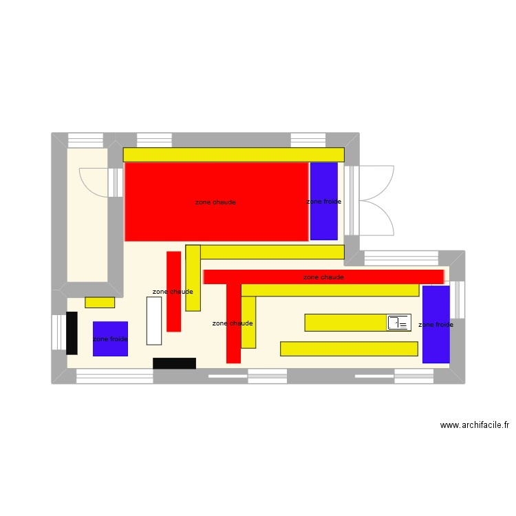 plateau. Plan de 2 pièces et 20 m2