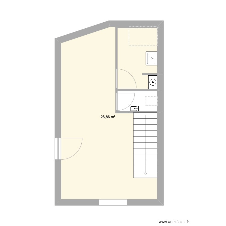 plan appartement 154. Plan de 1 pièce et 27 m2