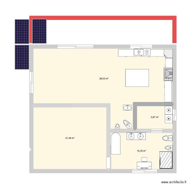 abegondo base actuelle 6. Plan de 4 pièces et 75 m2