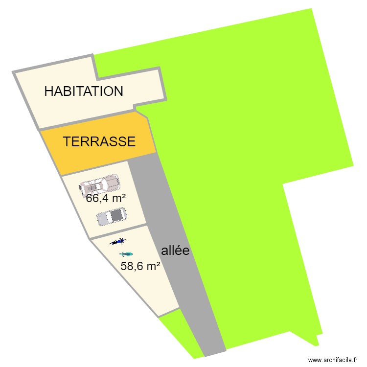 plan permis. Plan de 5 pièces et 395 m2