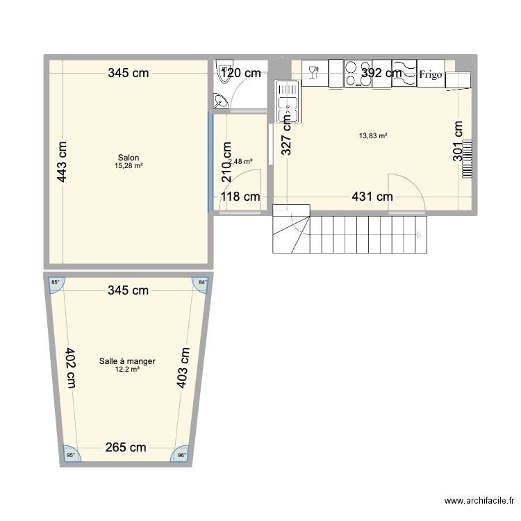 MaVa. Plan de 4 pièces et 44 m2