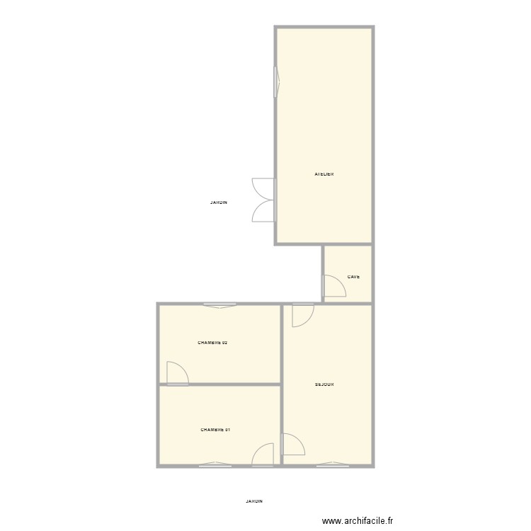 CARADU 87. Plan de 5 pièces et 78 m2