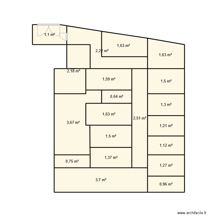 Marmites. Plan de 20 pièces et 33 m2