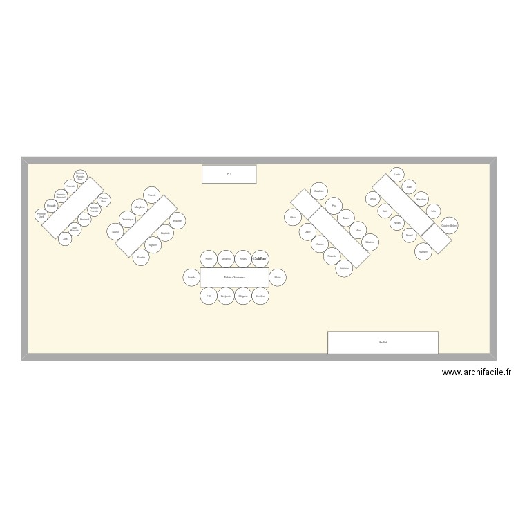 Plan de Table Mariage . Plan de 1 pièce et 146 m2