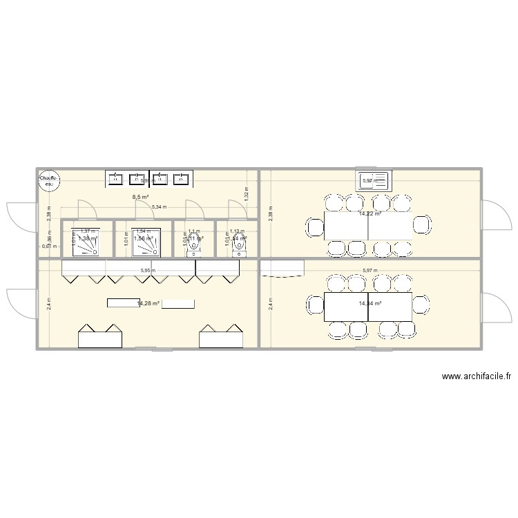 EAB CHANTIER COLLONGES AU MONT D'OR 69660. Plan de 8 pièces et 57 m2