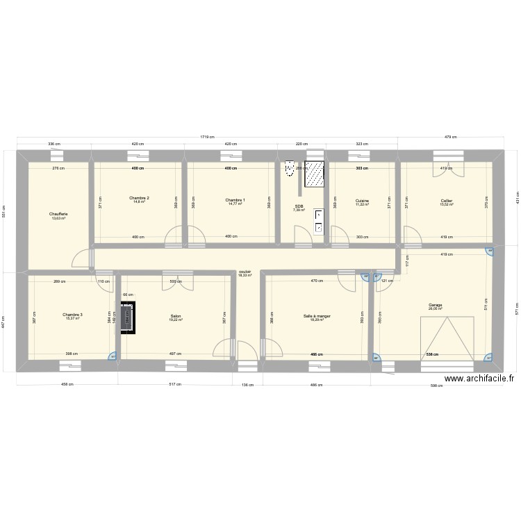 Maison. Plan de 11 pièces et 175 m2