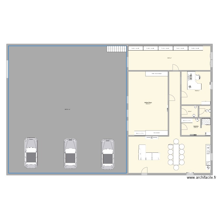 local. Plan de 7 pièces et 448 m2