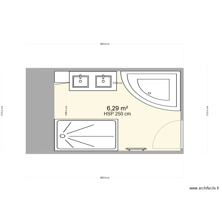 gaboriau marina. Plan de 1 pièce et 6 m2