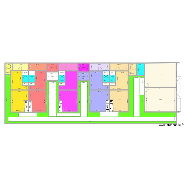 Alake. Plan de 35 pièces et 393 m2