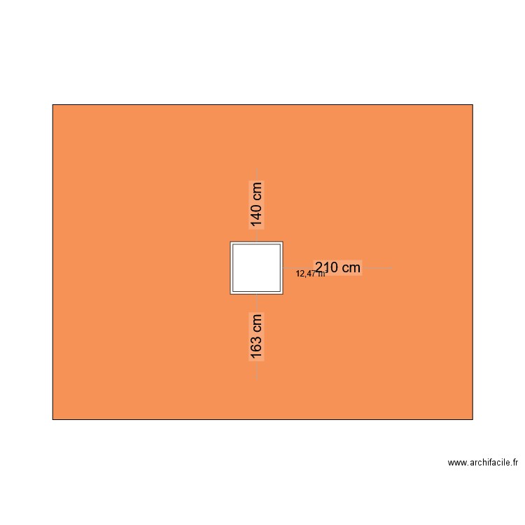 toit. Plan de 1 pièce et 12 m2