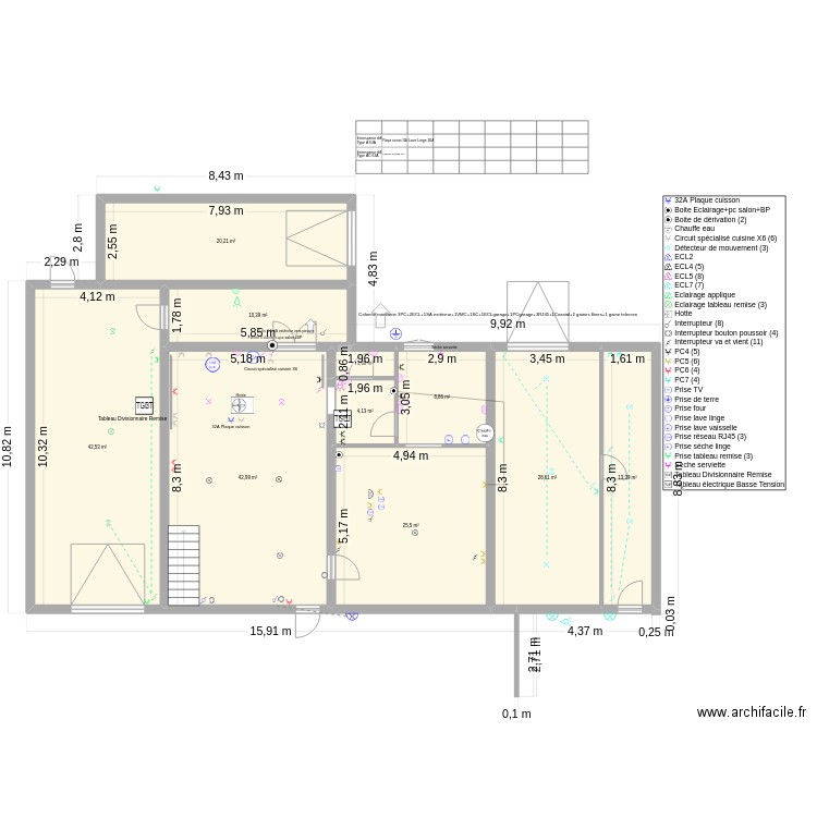 Folcarde RDC. Plan de 10 pièces et 198 m2