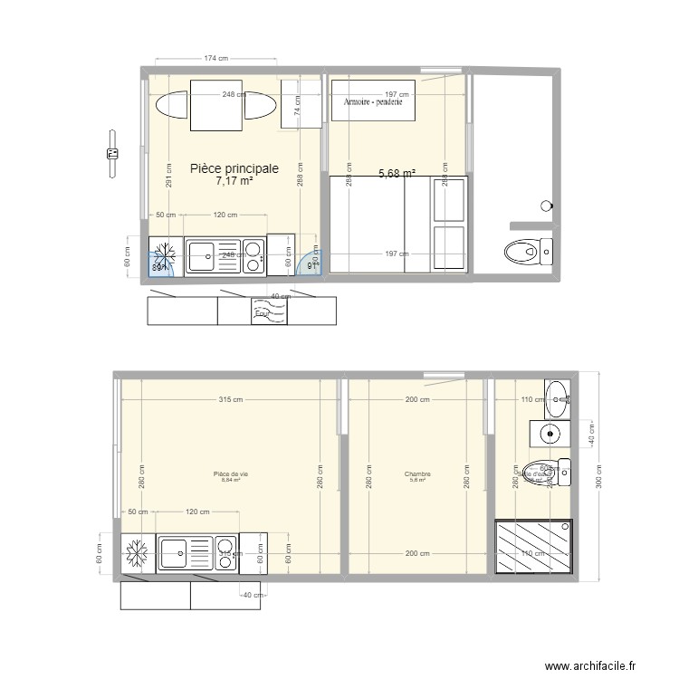 BUNGALOW. Plan de 5 pièces et 30 m2