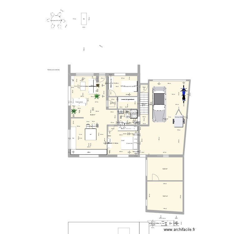  RDC INITIAL bis. Plan de 17 pièces et 240 m2