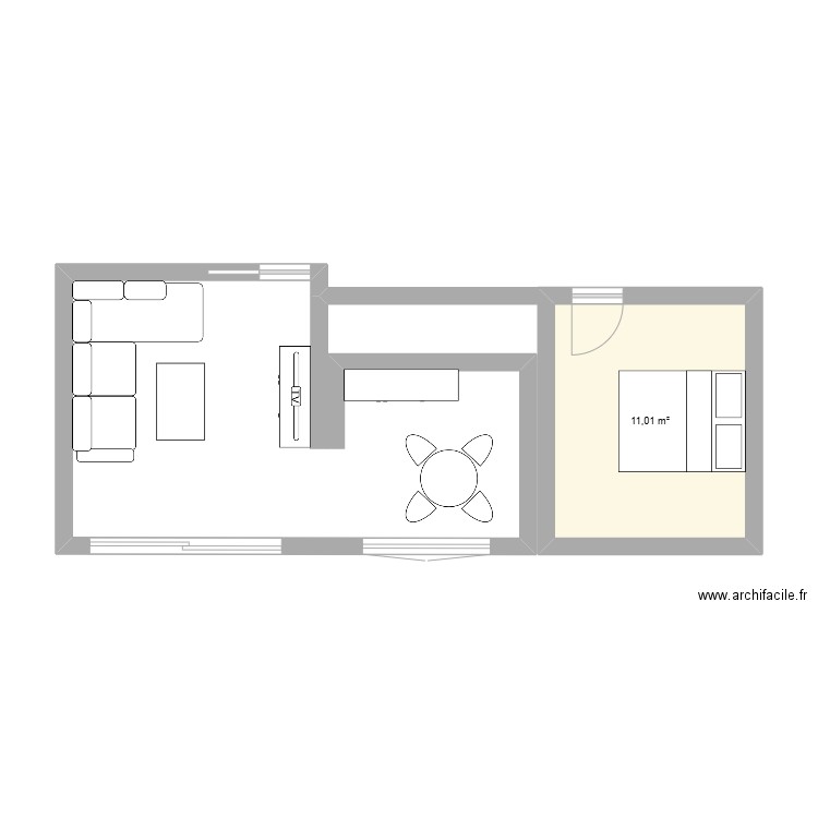 MAISON NADIA/GEGE. Plan de 1 pièce et 11 m2