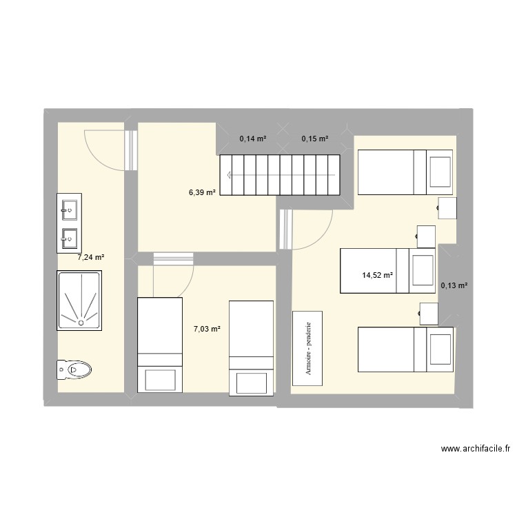 Mill - 2ème - new. Plan de 7 pièces et 36 m2