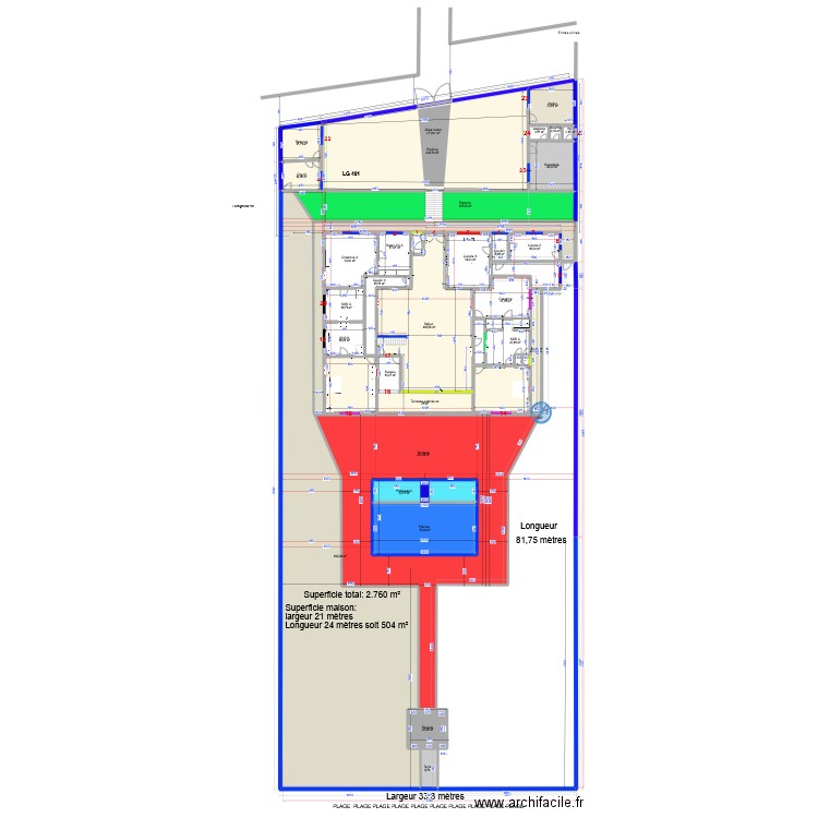 2025 NVL terrasse. Plan de 89 pièces et 6581 m2