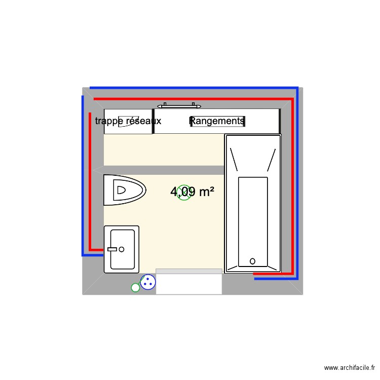 Salle_de_Bain. Plan de 1 pièce et 4 m2