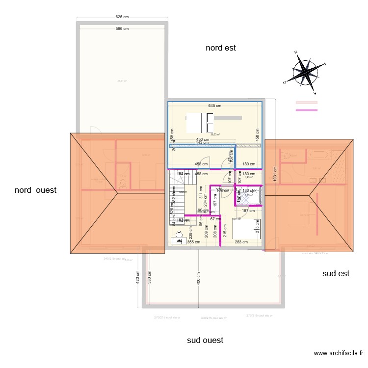 plan pour bbio et chiffrage. Plan de 26 pièces et 264 m2