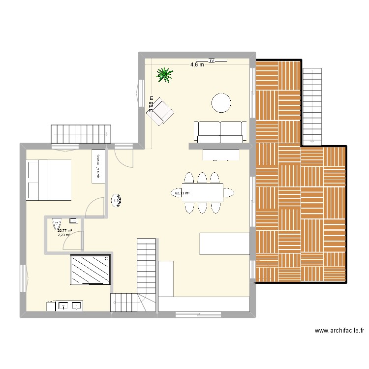 maison. Plan de 3 pièces et 85 m2