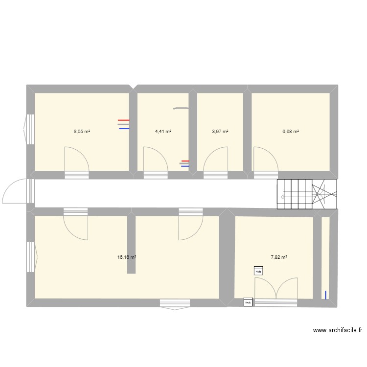 rdc v0. Plan de 6 pièces et 47 m2