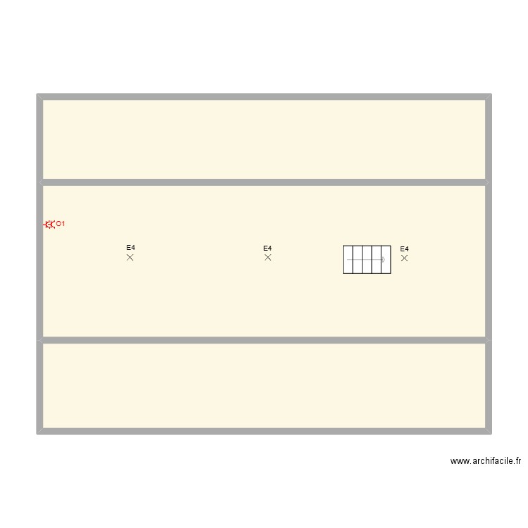 Comble position. Plan de 3 pièces et 90 m2