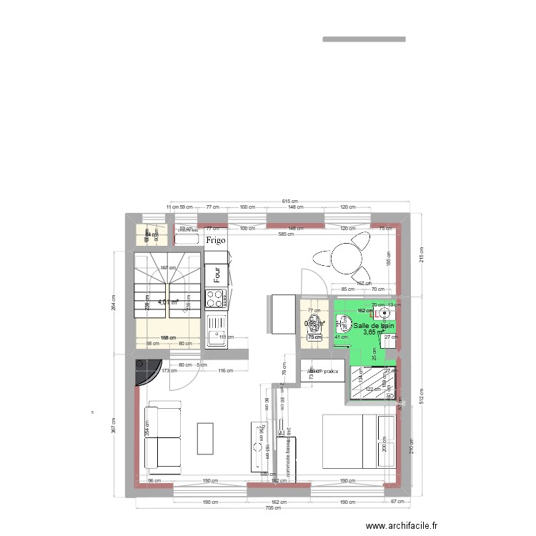 immeuble1 1er Projet 1a 2pièces. Plan de 0 pièce et 0 m2