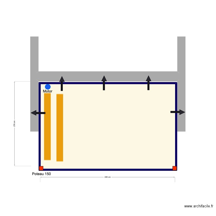 Barrogão. Plan de 1 pièce et 12 m2