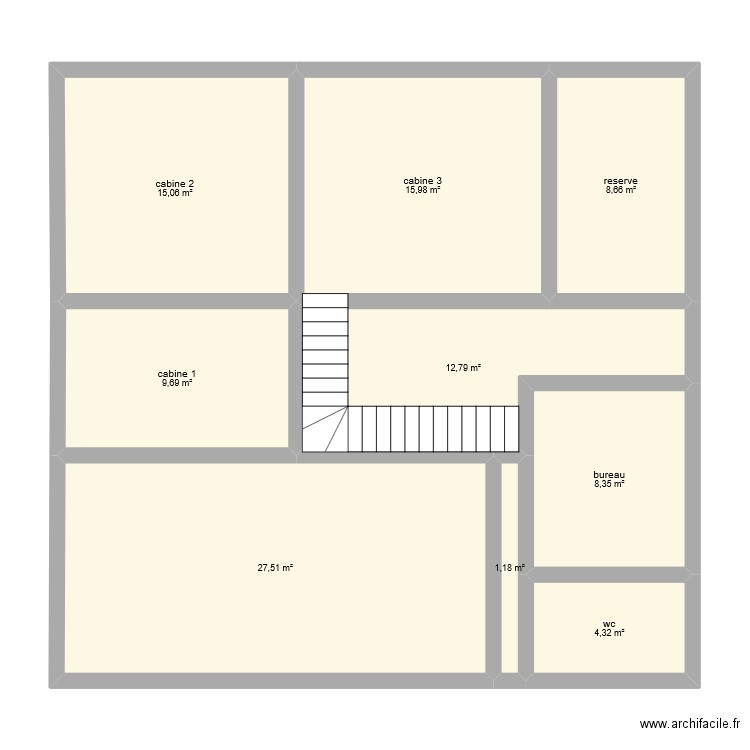 institue. Plan de 9 pièces et 104 m2