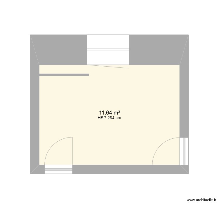 SDB + WC. Plan de 1 pièce et 12 m2