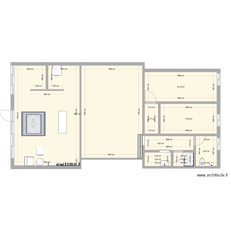 7460 FEDERAL suivi rénovation bis. Plan de 8 pièces et 121 m2