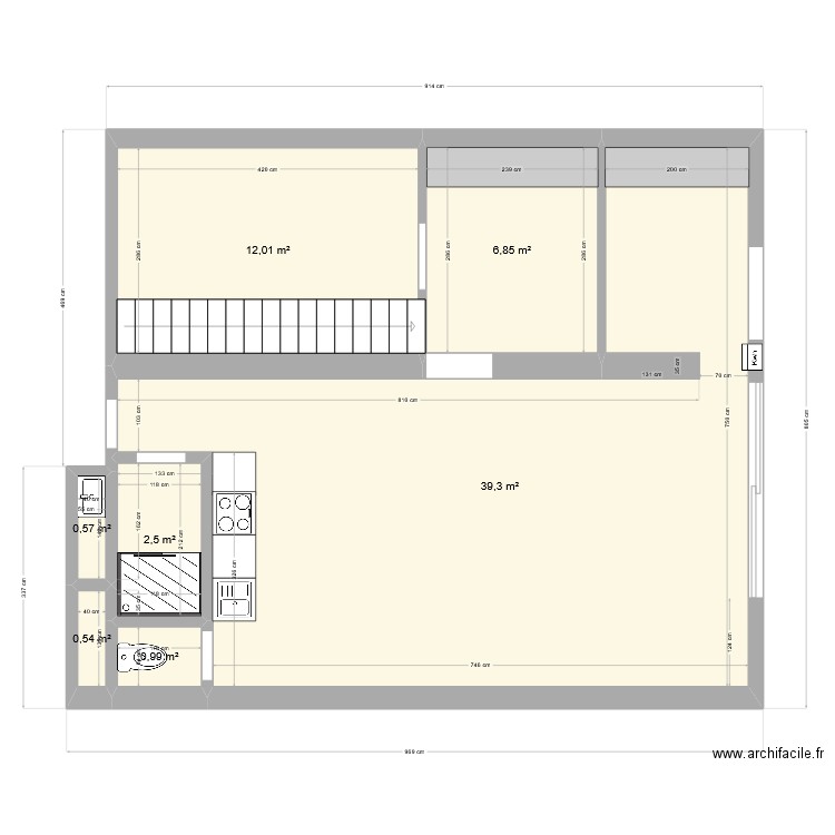 Garage Bièvre Arnau 1. Plan de 7 pièces et 63 m2