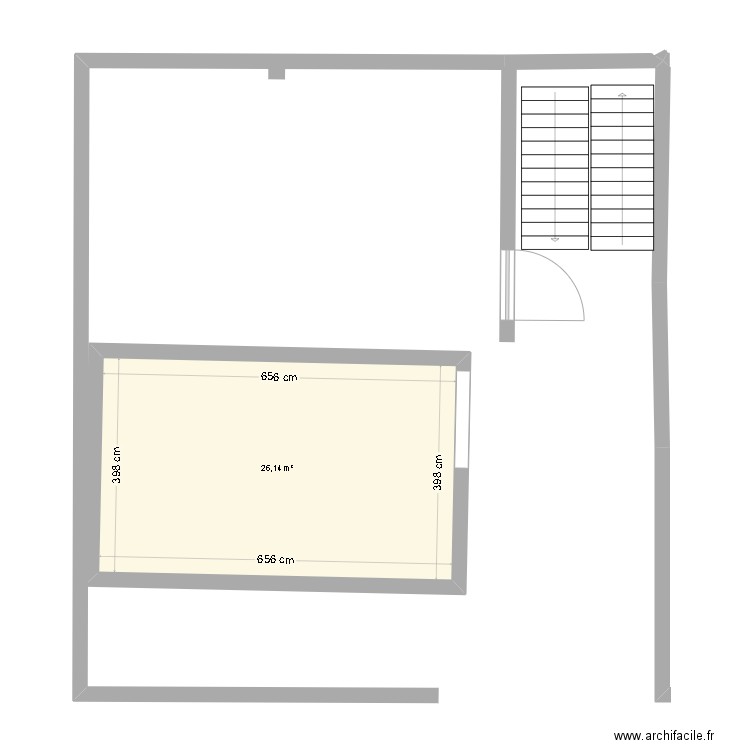 Plan1. Plan de 1 pièce et 26 m2