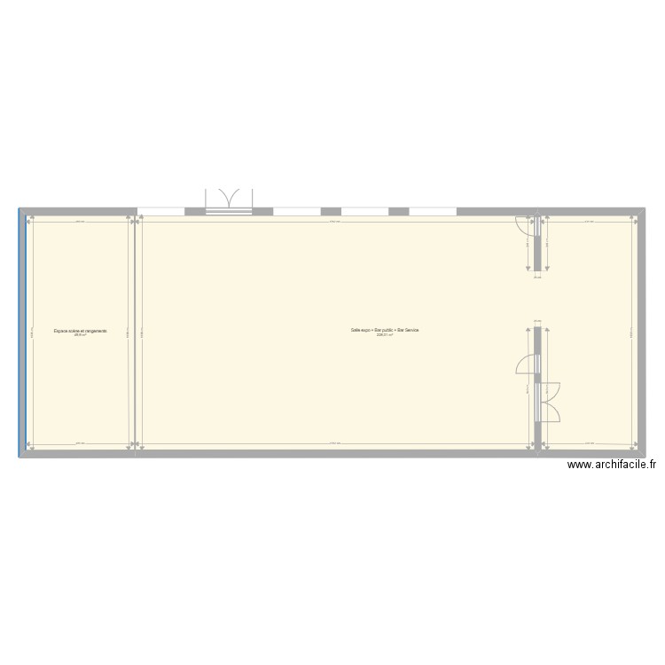 Salle Laloyaux - Partie publique. Plan de 2 pièces et 278 m2