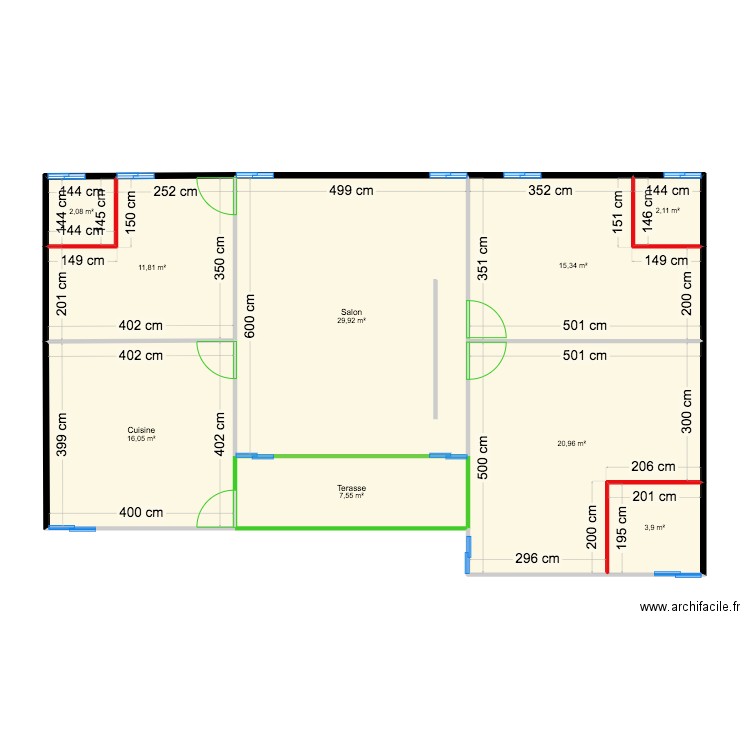 yao aboke. Plan de 6 pièces et 127 m2