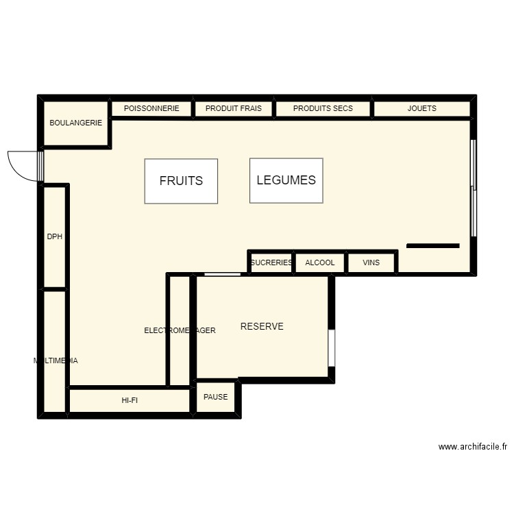 mon plan pizza. Plan de 15 pièces et 64 m2